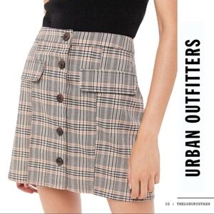 ⚫️ Urban Outfitters Gray Motif Plaid Skirt​​